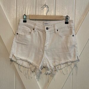 Pistola Cut Off White Jean Shorts